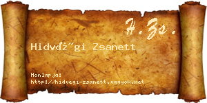 Hidvégi Zsanett névjegykártya